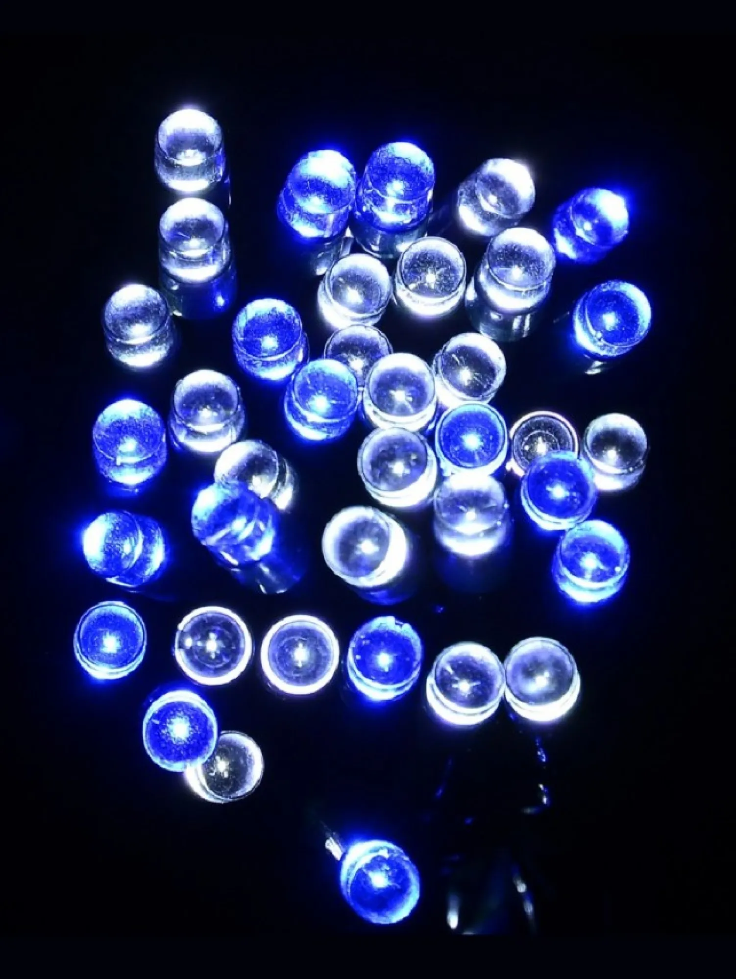 Christmas Warehouse 300 Blue & Cool White Led Concave Bulb Christmas Fairy String Lights - 15M> Led Fairy Lights