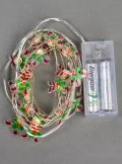 Christmas Warehouse 20 Candy Canes With Warm White Led Bulb Christmas String Battery Lights - 2M><noscript><img width=