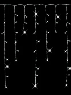 Christmas Warehouse 420 Cool White Concave Bulb Led Christmas Icicle String Light - 10M> Icicle Lights