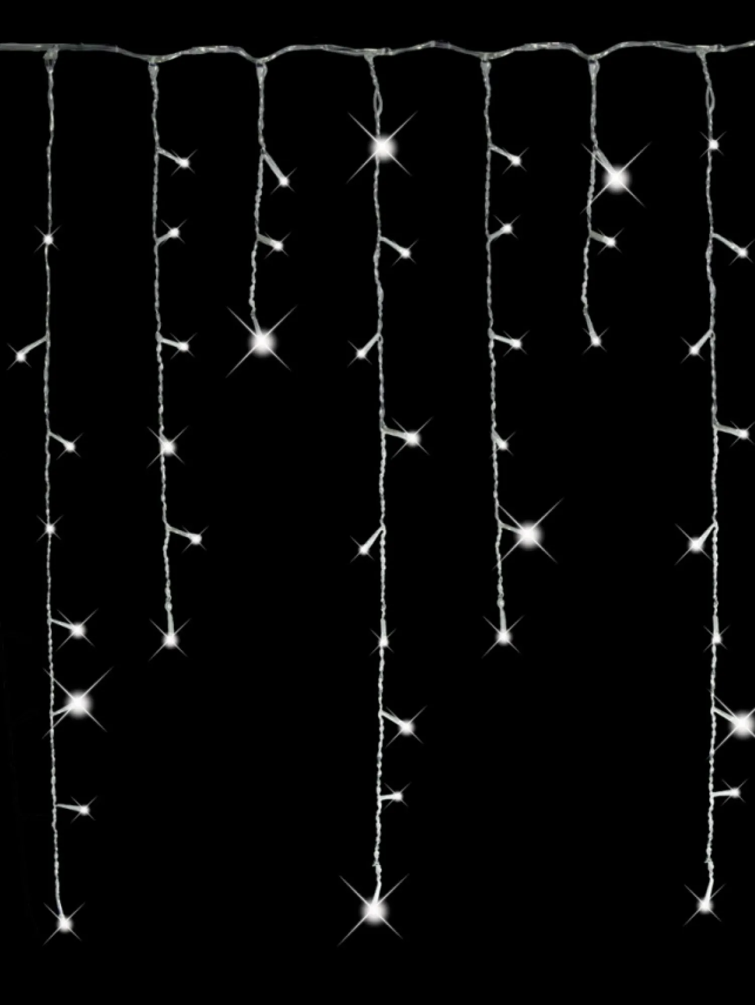 Christmas Warehouse 420 Cool White Concave Bulb Led Christmas Icicle String Light - 10M> Icicle Lights