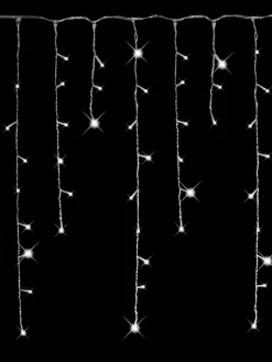 Christmas Warehouse 360 Cool White Concave Bulb Led Snowing Icicle String Light - 8M> Icicle Lights