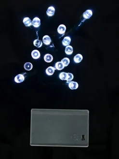 Christmas Warehouse 20 Cool White Concave Led Bulb Christmas Battery String Fairy Lights - 2.4M> Battery Operated Lights