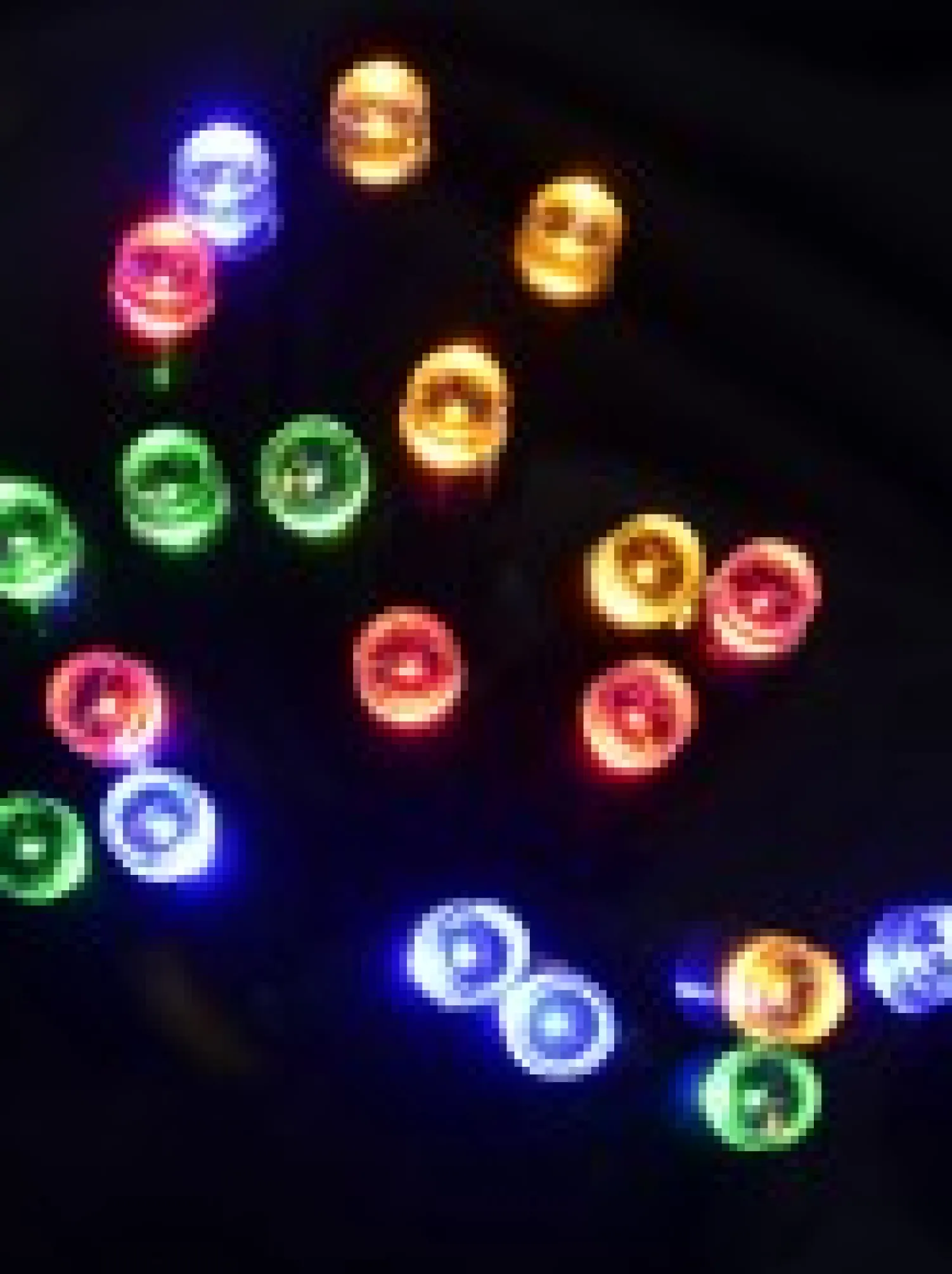 Christmas Warehouse 20 Multi Colour Concave Led Bulb Christmas Battery String Fairy Lights - 2.4M> Battery Operated Lights