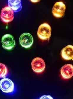 Christmas Warehouse 20 Multi Colour Concave Led Bulb Christmas Battery String Fairy Lights - 2.4M><noscript><img width=