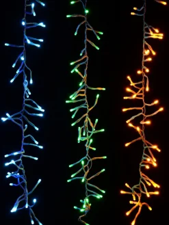Christmas Warehouse 336 Multi Colour Led Concave Bulb Firecracker Cluster Icicle Light - 90Cm> Icicle Lights