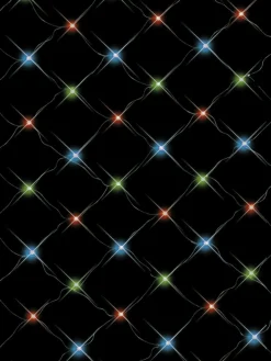 Christmas Warehouse 96 Multi Colour Led Concave Bulb Christmas Net Light - 1.3M X 2.1M> Net Lights