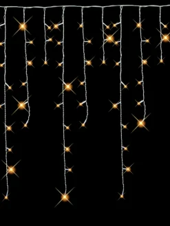 Christmas Warehouse 420 Warm White Concave Bulb Led Christmas Icicle String Light - 10M> Icicle Lights