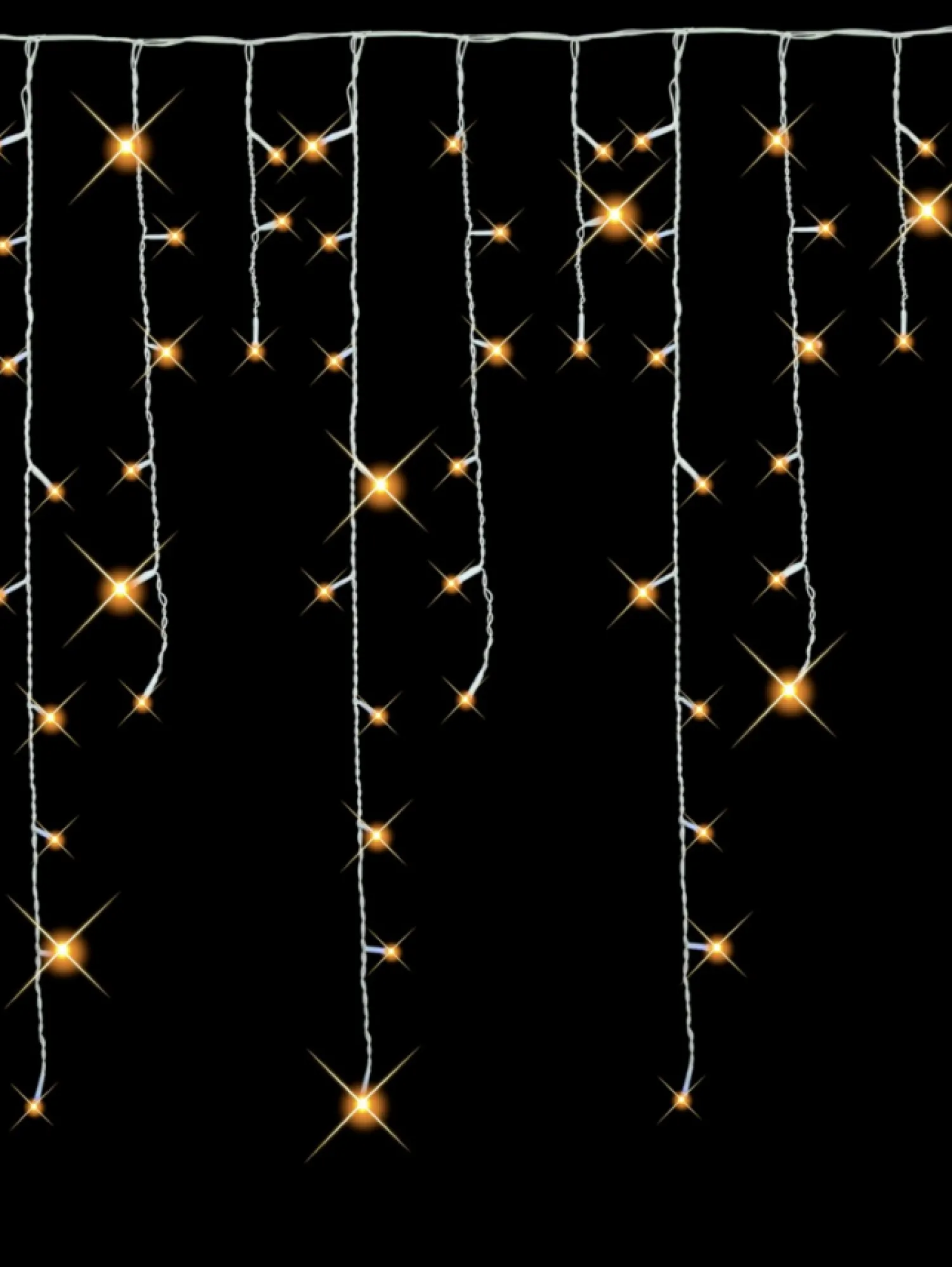 Christmas Warehouse 420 Warm White Concave Bulb Led Christmas Icicle String Light - 10M> Icicle Lights