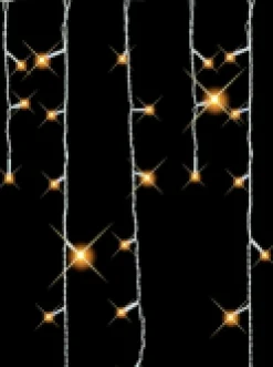 Christmas Warehouse 420 Warm White Concave Bulb Led Christmas Icicle String Light - 10M> Icicle Lights