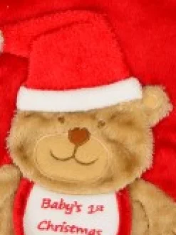 Christmas Warehouse Baby's 1St Christmas Cuddly Looking Teddy Bear Red Christmas Stocking - 42Cm><noscript><img width=