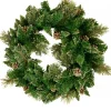 Christmas Warehouse Balsam Pine Wreath With 132 Gold Glittered Tips & Pine Cones - 56Cm> Christmas Wreaths