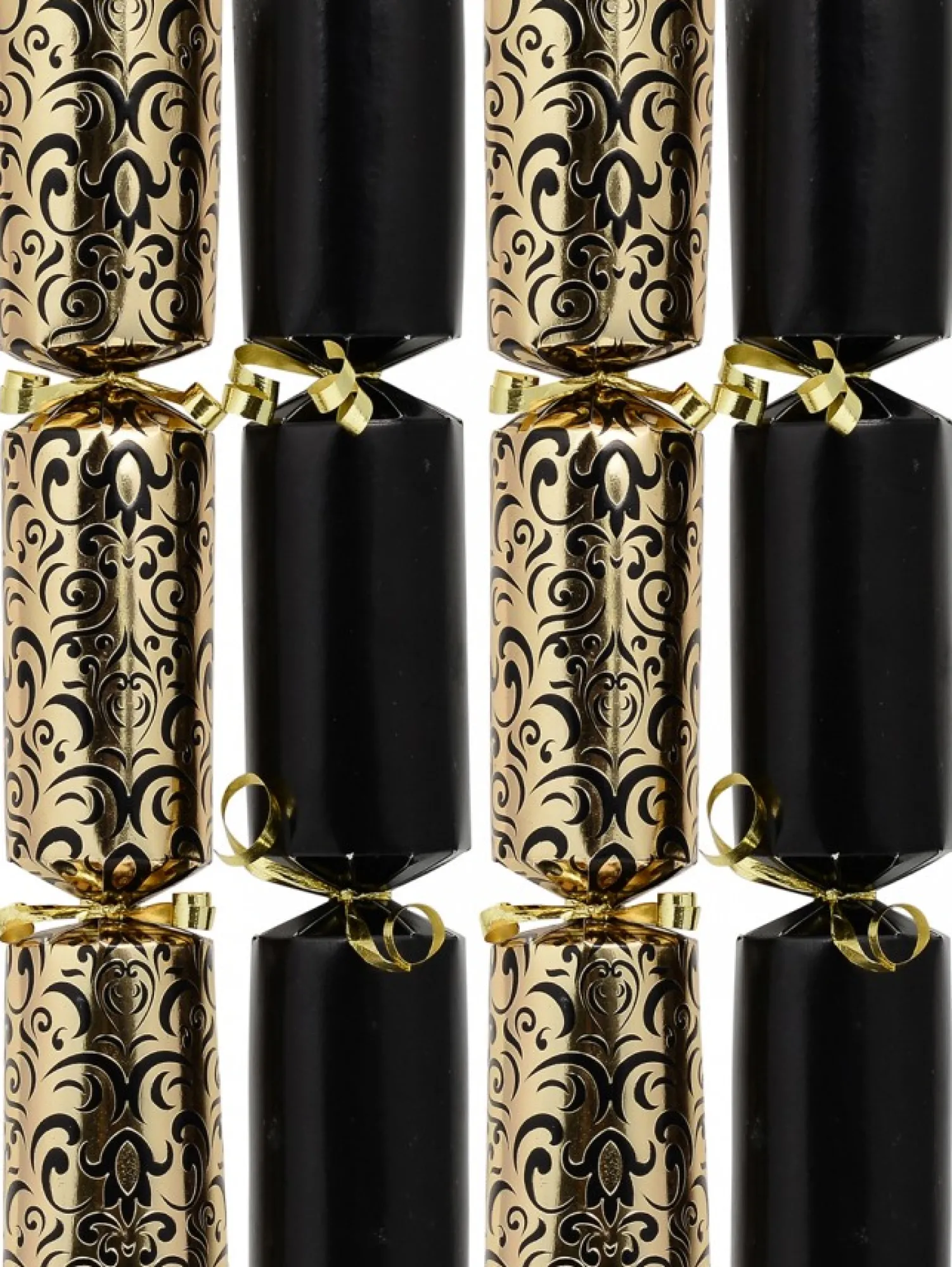 Christmas Warehouse Black & Gold With Swirl Splash Pattern Christmas Cracker Bon Bons - 12 X 30Cm> Christmas Cracker Bon Bon Packs (4 - 16 Per Pack)