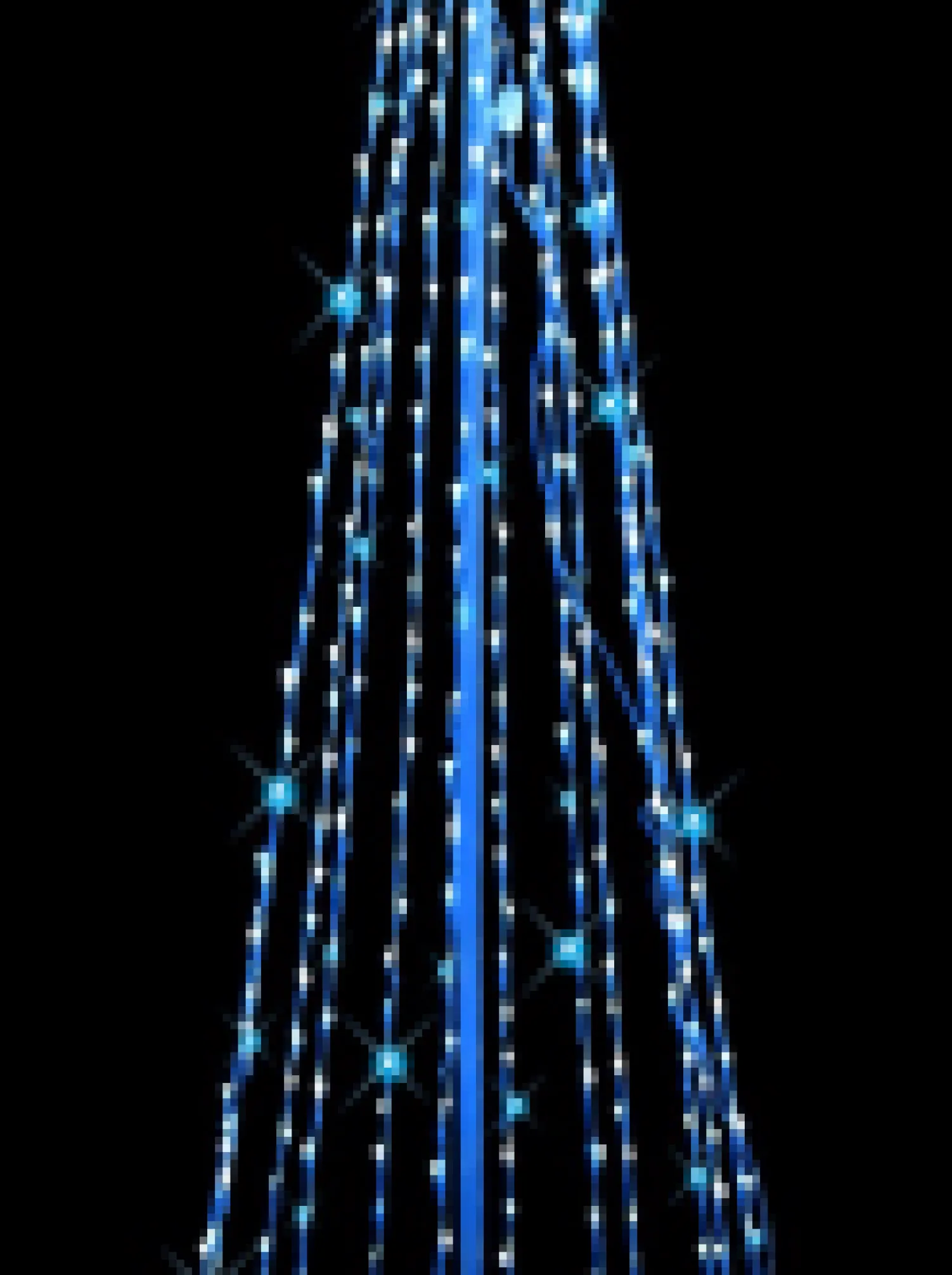 Christmas Warehouse Blue & Cool White Led String Fairy Light 3D Conical Outdoor Christmas Tree - 2M> Christmas Light Displays - 3D