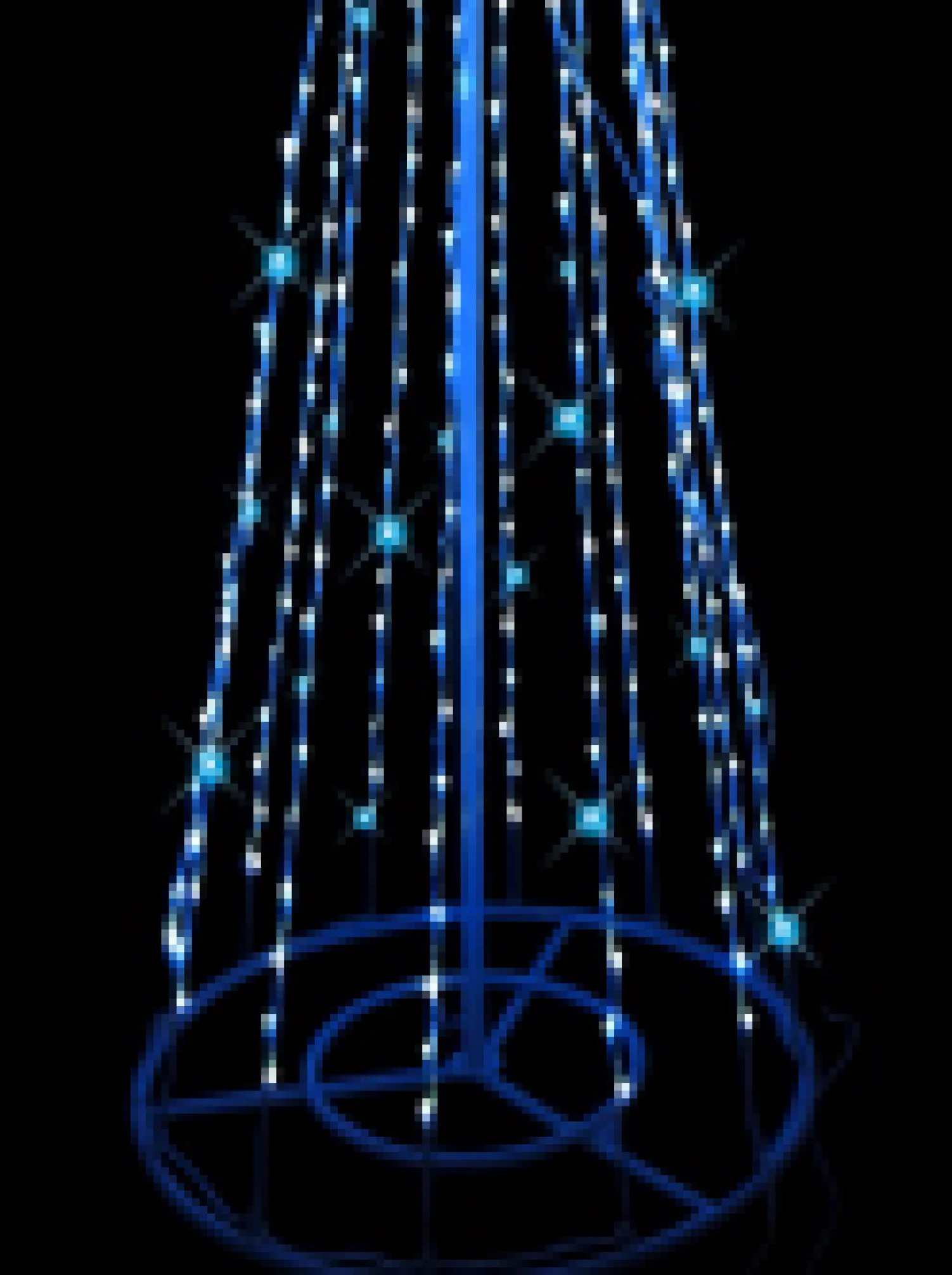 Christmas Warehouse Blue & Cool White Led String Fairy Light 3D Conical Outdoor Christmas Tree - 2M> Christmas Light Displays - 3D