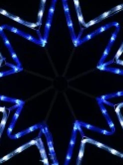 Christmas Warehouse Blue & Cool White 5-Point Star Of Bethlehem Led Rope Light Silhouette - 75Cm><noscript><img width=