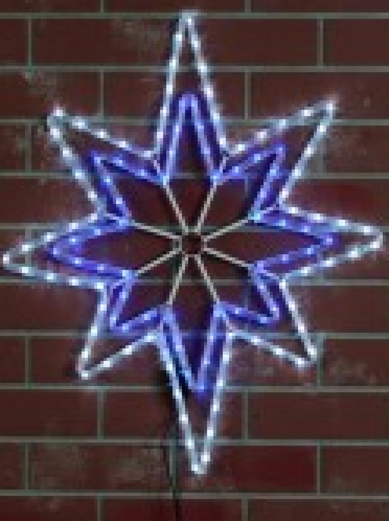 Christmas Warehouse Blue & Cool White 5-Point Star Of Bethlehem Led Rope Light Silhouette - 75Cm> Christmas Light Displays