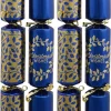 Christmas Warehouse Blue & Gold With Christmas Wishes Holly Vine & Wreath Bon Bons - 12 X 29Cm> Christmas Cracker Bon Bon Packs (4 - 16 Per Pack)