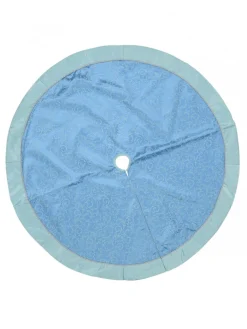 Christmas Warehouse Blue & Silver Filigree Pattern With Border Christmas Tree Skirt - 1.2M> Tree Skirts