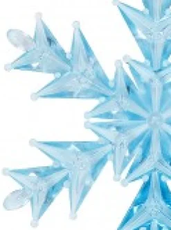 Christmas Warehouse Blue Ice Look Refractive Snowflakes Tree Hanging Decorations - 3 X 11Cm><noscript><img width=