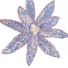 Christmas Warehouse Blue Poinsettia With Iridescent Sequins & Pink Edges Flower Pick - 26Cm> Christmas Picks