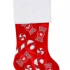Christmas Warehouse Candy Canes & Lollies Red Velvet With White Cuff Christmas Stocking - 48Cm> Christmas Stockings