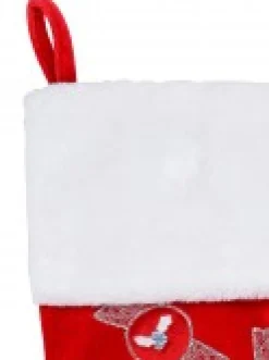 Christmas Warehouse Candy Canes & Lollies Red Velvet With White Cuff Christmas Stocking - 48Cm> Christmas Stockings