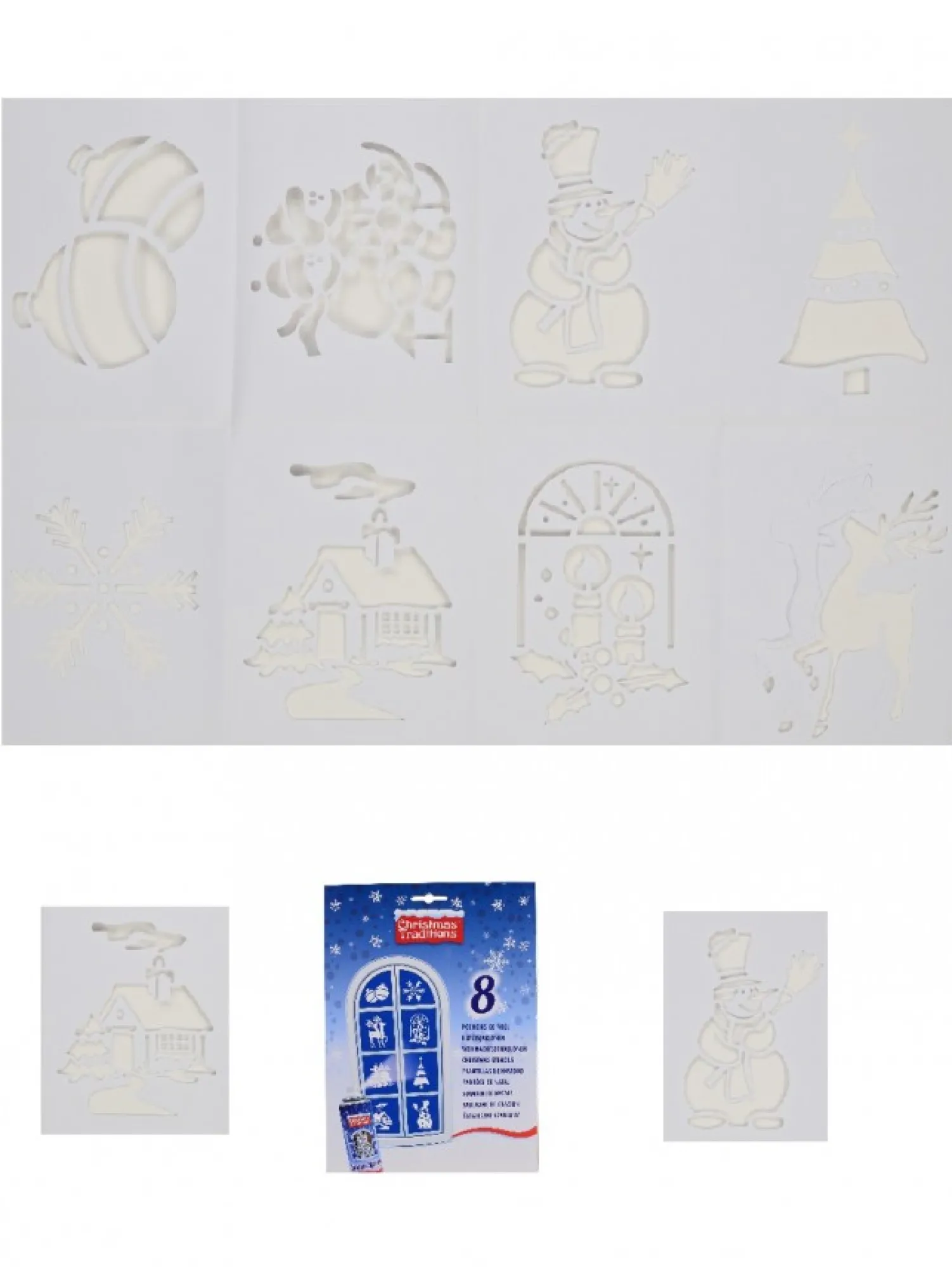 Christmas Warehouse Christmas Themes Reusable Spray Snow Stencil Christmas Decorations - 24Cm> Window Decals, Stencils & Stickers