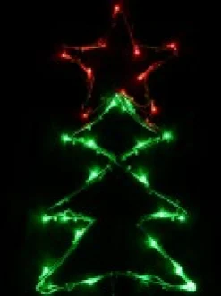 Christmas Warehouse Christmas Tree Shape With Stars Led String Light Silhouettes - 3 X 39Cm><noscript><img width=