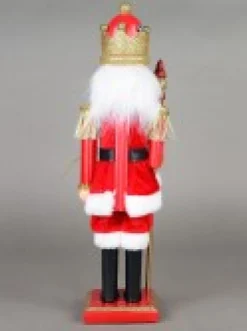 Christmas Warehouse Classic Christmas Nutcracker With Finial Staff Decorative Ornament - 39Cm> Nutcrackers & Tin Soldiers