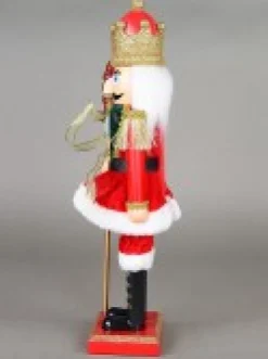 Christmas Warehouse Classic Christmas Nutcracker With Finial Staff Decorative Ornament - 39Cm><noscript><img width=