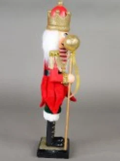 Christmas Warehouse Classic Christmas Nutcracker With Ball Staff Decorative Ornament - 38Cm><noscript><img width=
