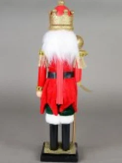 Christmas Warehouse Classic Christmas Nutcracker With Ball Staff Decorative Ornament - 38Cm><noscript><img width=