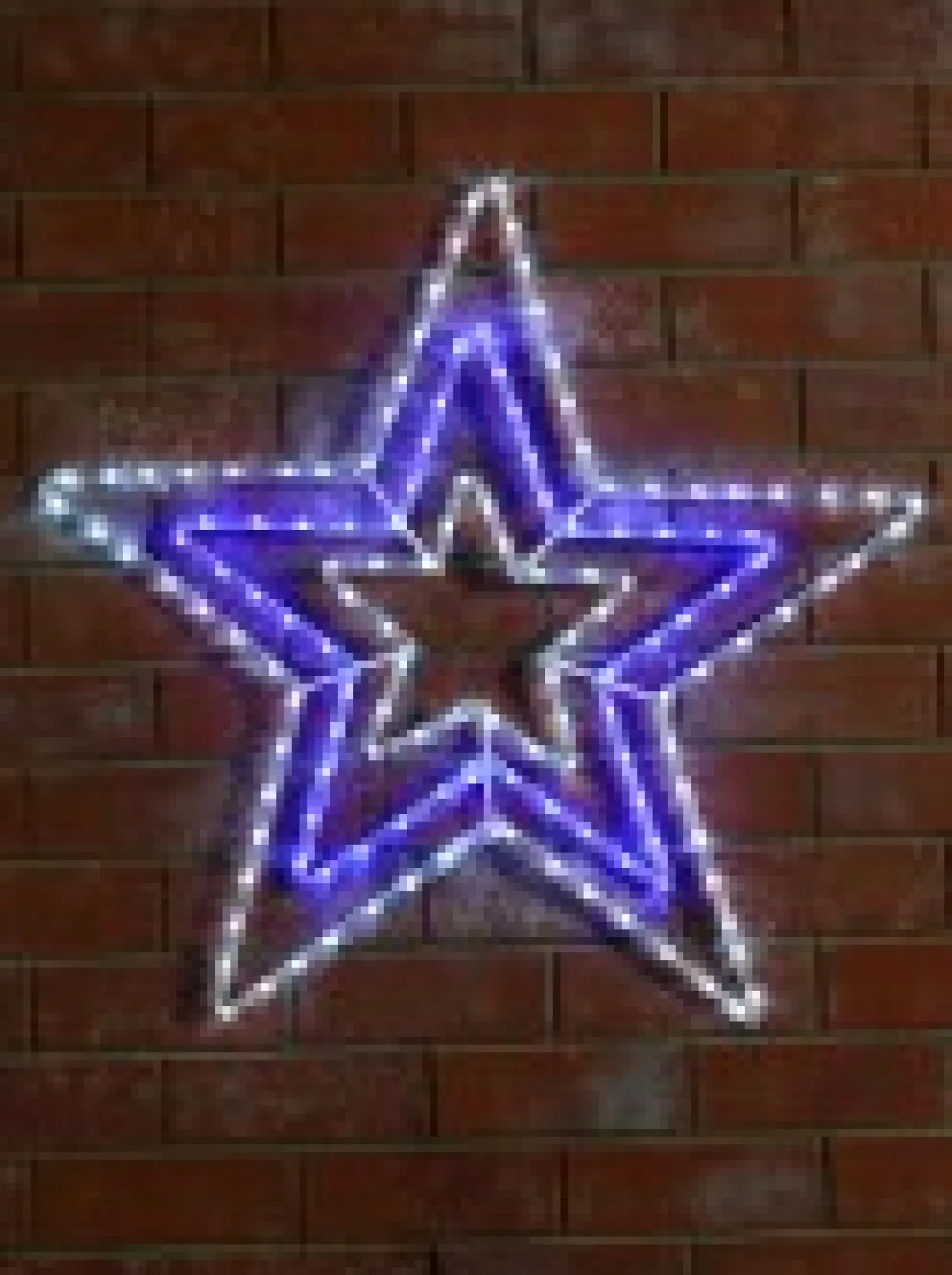 Christmas Warehouse Cool White & Blue Led Triple Christmas Star Rope Light Silhouette - 80Cm> Christmas Light Displays