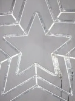 Christmas Warehouse Cool White & Blue Led Triple Christmas Star Rope Light Silhouette - 80Cm><noscript><img width=