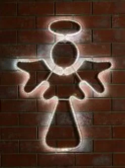 Christmas Warehouse Cool White Nativity Angel With Halo Smd Strip Light Silhouette - 83Cm><noscript><img width=