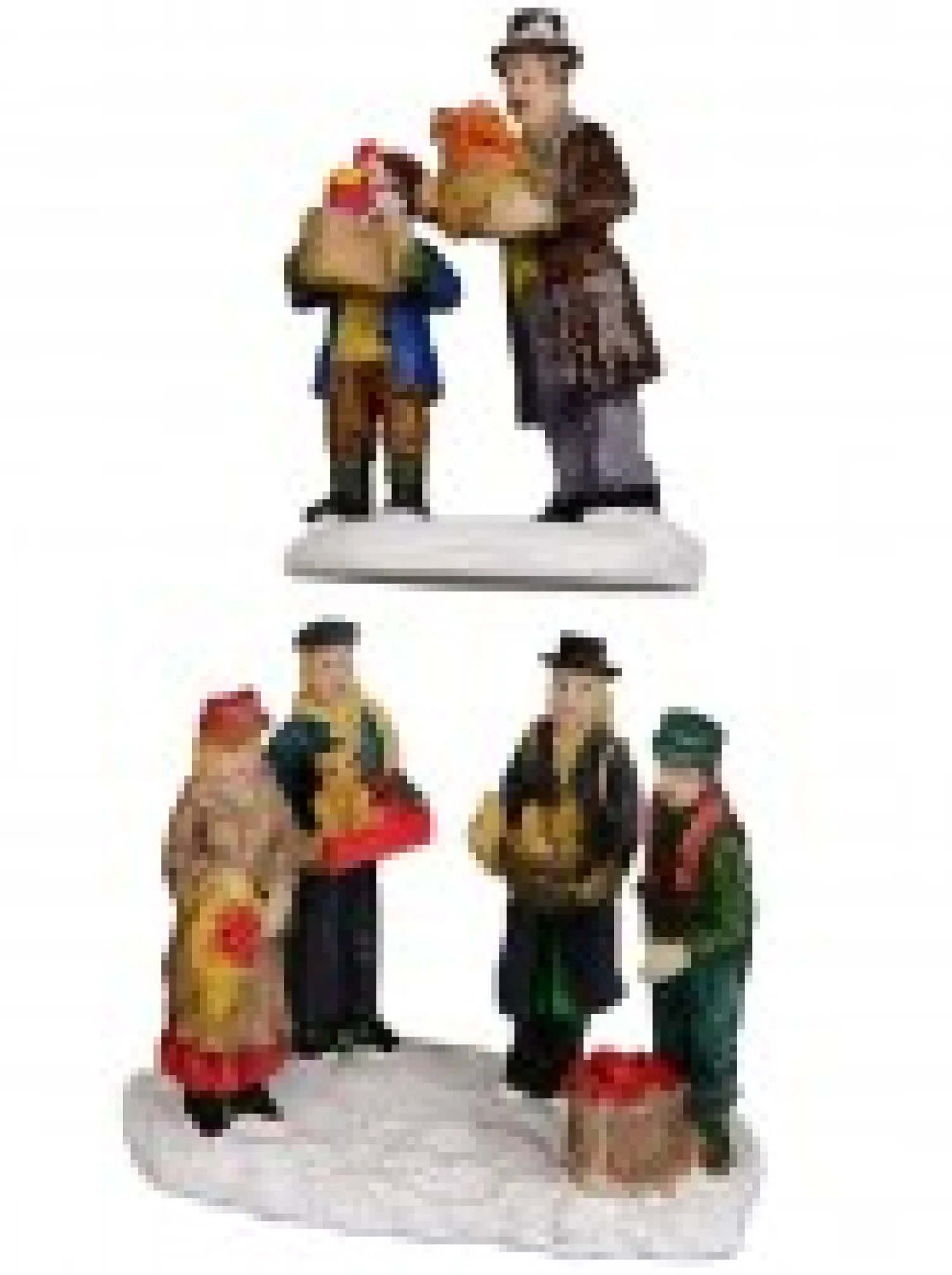 Christmas Warehouse Cruising Santa, Decorating Tree & Gift Giving Christmas Figurines - 8 Piece Set> Christmas Village Figurines