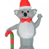 Christmas Warehouse Cuddles The Koala & Candy Cane Illuminated Christmas Inflatable Display - 1.3M> Inflatable Displays