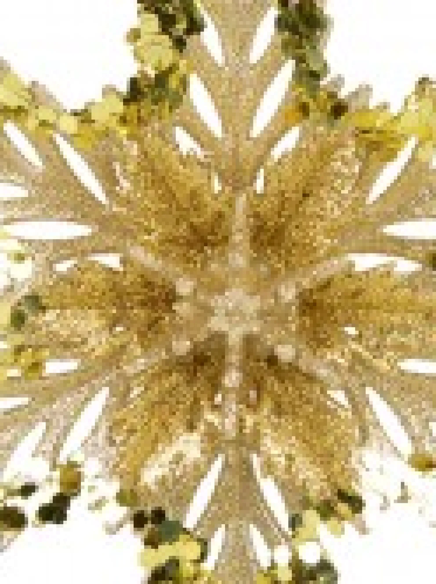 Christmas Warehouse 3D Gold Snowflake With Sequins Christmas Tree Hanging Decoration - 15Cm> Hanging Decorations - Individual
