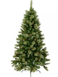 Christmas Warehouse Dawn Dew Light Traditional Christmas Tree With Pine Cones & 1164 Tips - 2.3M> Traditional Christmas Trees