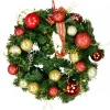 Christmas Warehouse Decorated Red & Gold Bauble, Ribbon & Twigs Pine Wreath - 44Cm> Christmas Wreaths