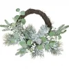 Christmas Warehouse Decorated Wire Spun Winter Wreath With Mixed Flocked Foliage - 50Cm> Christmas Wreaths