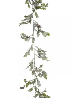 Christmas Warehouse Frosted Christmas Holly Leaves & Berries Vine Christmas Garland - 1.8M> Christmas Garlands
