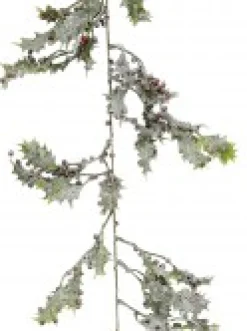Christmas Warehouse Frosted Christmas Holly Leaves & Berries Vine Christmas Garland - 1.8M> Christmas Garlands