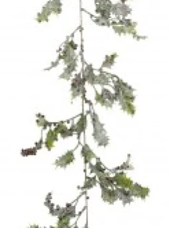 Christmas Warehouse Frosted Christmas Holly Leaves & Berries Vine Christmas Garland - 1.8M><noscript><img width=