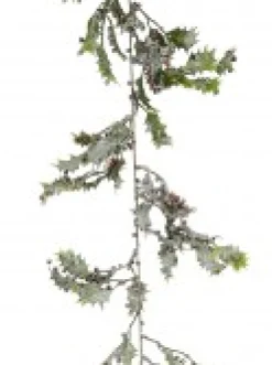 Christmas Warehouse Frosted Christmas Holly Leaves & Berries Vine Christmas Garland - 1.8M><noscript><img width=