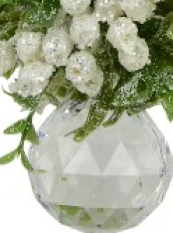 Christmas Warehouse Frosted Mistletoe With Simulant Jewel Christmas Hanging Decoration - 12Cm><noscript><img width=