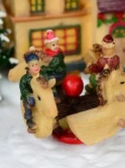 Christmas Warehouse Fun Slide & Merry-Go-Round At Santa's Workshop Christmas Village Scene - 23Cm><noscript><img width=