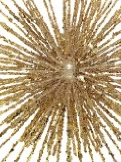 Christmas Warehouse Glittered Champagne Starburst Christmas Tree Topper Decoration - 38Cm><noscript><img width=