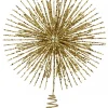 Christmas Warehouse Glittered Gold Starburst Christmas Tree Topper Decoration - 38Cm> Tree Top Decorations