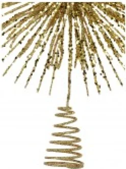 Christmas Warehouse Glittered Gold Starburst Christmas Tree Topper Decoration - 38Cm><noscript><img width=